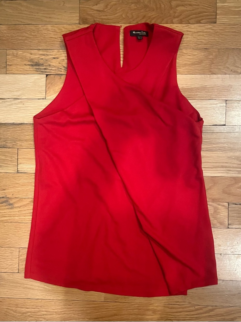 Massimo Dutti Red Sleeveless Cross-Front Top